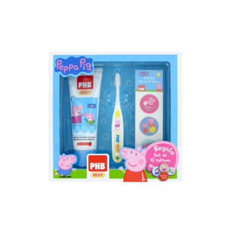 PHB PETIT PEPPA PIG GEL DENT INFANTIL + CEPILLO + PAÑUELO