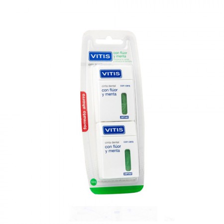 VITIS CINTA FLUOR/MENTA SEDA DENTAL 50 M 2 U