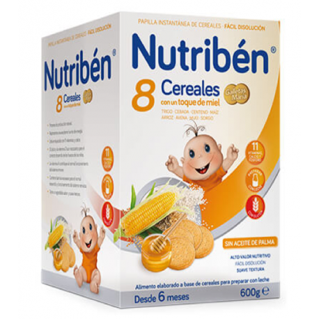 NUTRIBEN 8 CEREALES MIEL GALLETA MARIA 600 G