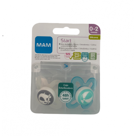 MAM CHUPETE ORIGINAL 0 - 6 M LATEX GRIS BLANCO 2U