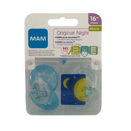 MAM CHUPETE ORIGINAL NOCHE +16M SILI AZUL 2U