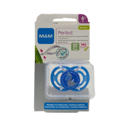 MAM CHUPETE PERFECT 6+ SILICONA AZUL 1 U