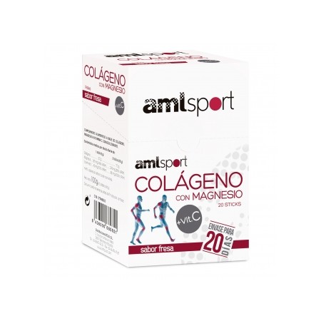 AMLSPORT COLAGENO MG + VIT C FRESA 20 STICKS