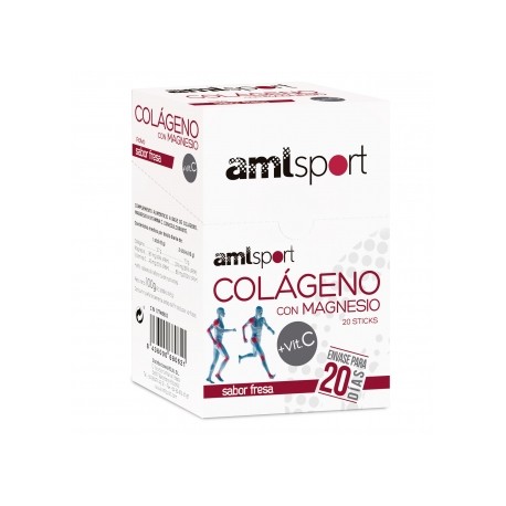 AMLSPORT COLAGENO MG + VIT C FRESA 20 STICKS
