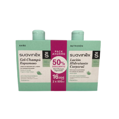 SUAVINEX DUPLO GEL ESPUMOSO + LOCION 1 ENVASE 500 ML
