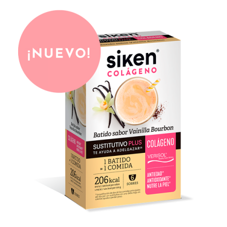 SIKEN SUSTITUTIVO COLAGENO BATIDO 6 SOBRES 50 G SABOR VAINILLA BOURBON