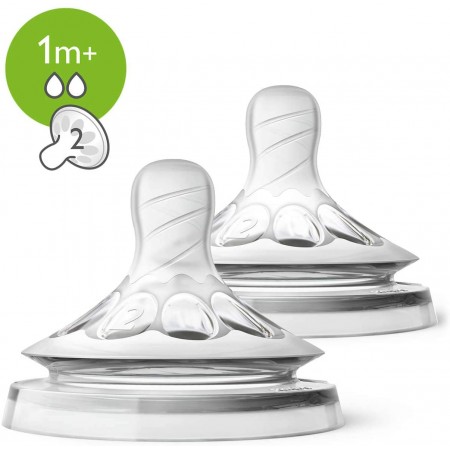 TETINA AVENT NATURAL FLUJO LENTO 2 AGUJ 1M+ SCF042/27